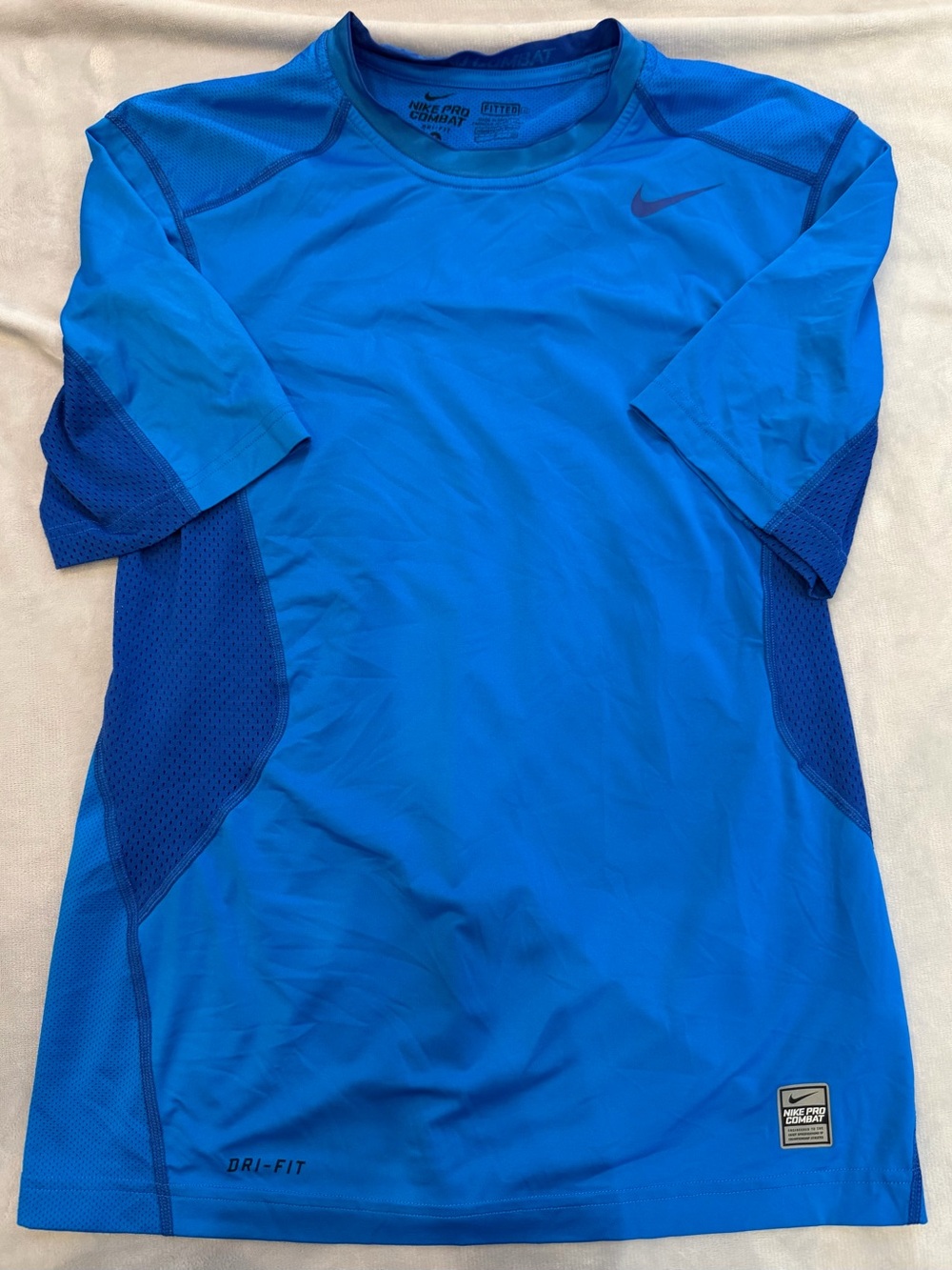 Nike Pro Men Small Short Sleeve Dri-FIT Crew Shirt Bright Blue